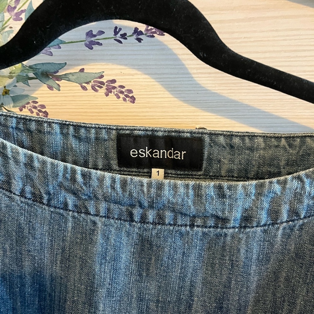 Eskandar Blue Denim Top - Picture 4 of 9